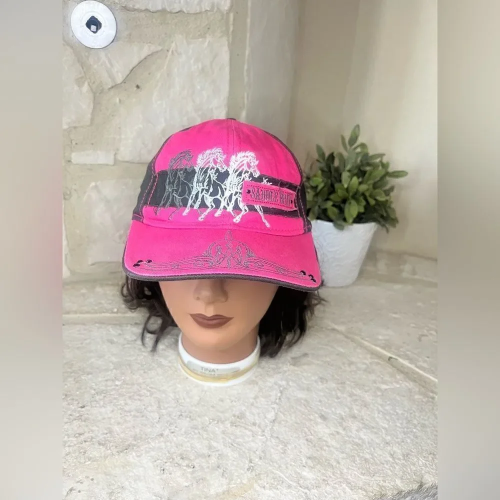 Saddle Brat pink/black baseball cap